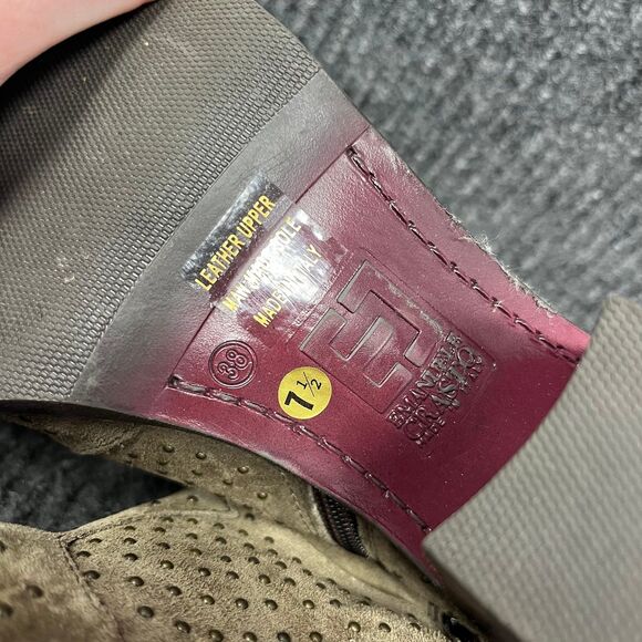 Emanuele Crasto Suede Studded Heeled Ankle Boots Side Zip Green Women’s 7.5 / 38 - Picture 7 of 8